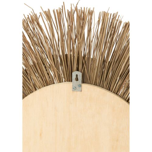 Miroir Mural Rond Raphia Naturel Et Blanc Style Bohème Chic