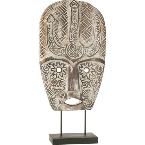 Masque Décoratif Sur Pied En Bois Naturel Style Ethnique