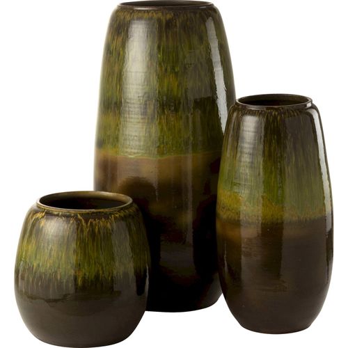 Vase Olive En Céramique Vert Élégant Pour Une Déco Raffinée