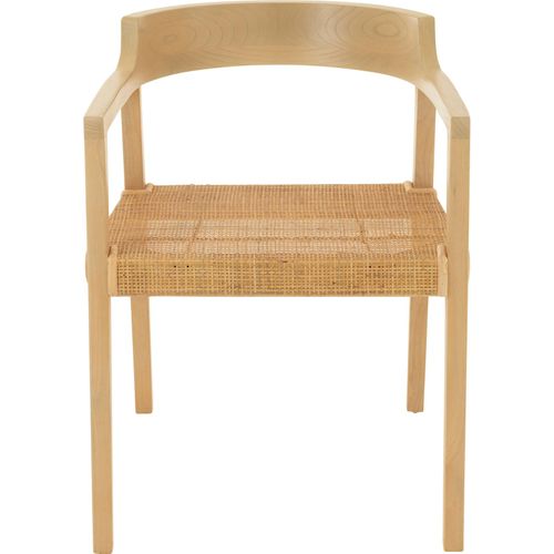 Chaise En Bois Naturel Assise Cannage Style Contemporain