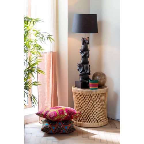 Table D'appoint Cylindre En Rotin Naturel Esprit Bohème