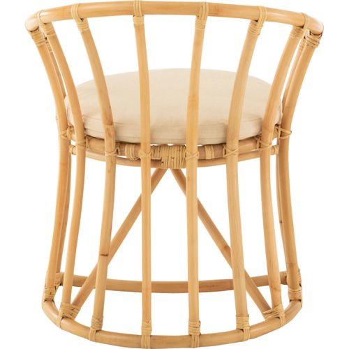 Chaise Rotin Naturel Avec Coussin Blanc Textile Élégant