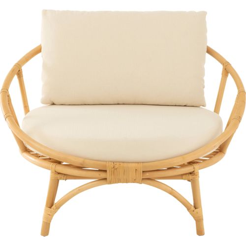 Chaise Rotin Naturel Avec Coussin Blanc Élégant Et Confortable