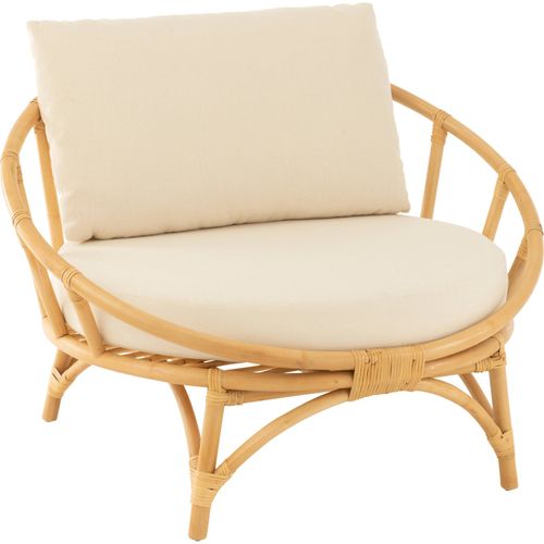 Chaise Rotin Naturel Avec Coussin Blanc Élégant Et Confortable