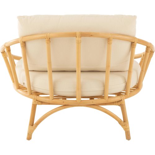 Chaise Rotin Naturel Avec Coussin Blanc Élégant Et Confortable