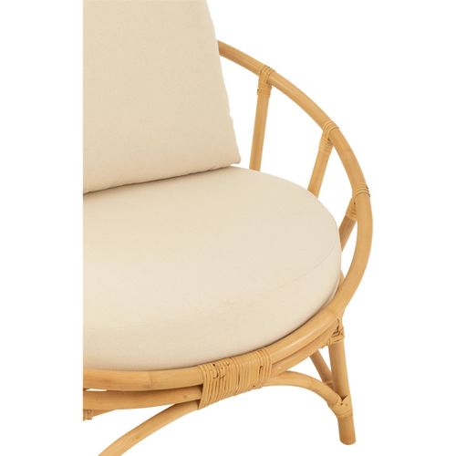 Chaise Rotin Naturel Avec Coussin Blanc Élégant Et Confortable