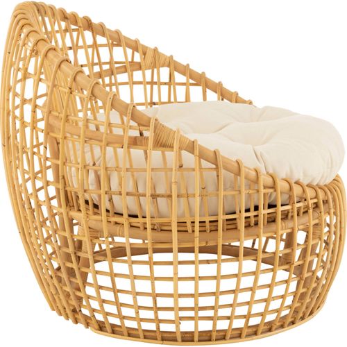 Fauteuil Rotin Naturel Avec Coussin Blanc Confort Absolu