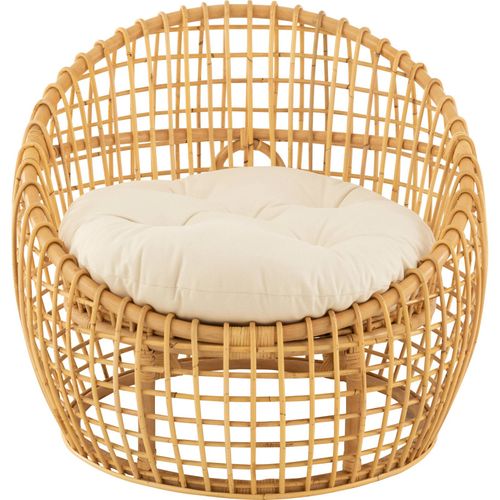 Fauteuil Rotin Naturel Avec Coussin Blanc Confort Absolu