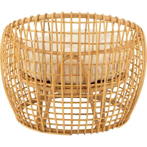 Fauteuil Rotin Naturel Avec Coussin Blanc Confort Absolu