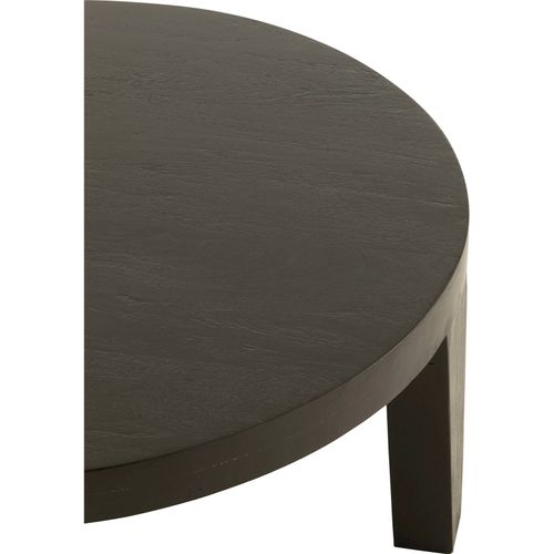 Table Basse Ronde En Bois De Manguier Finition Noir Mat