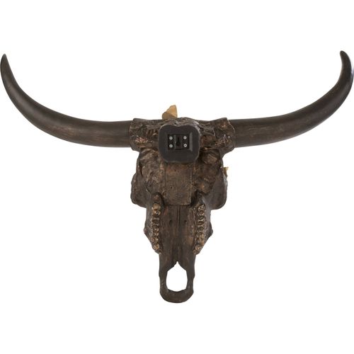 Crâne Mural Papillon Marron Doré En Résine Esprit Bohème Chic