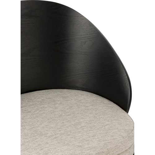 Chaise Design Bois Noir Assise Tissu Gris Élégante Et Moderne