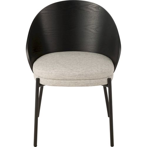 Chaise Design Bois Noir Assise Tissu Gris Élégante Et Moderne