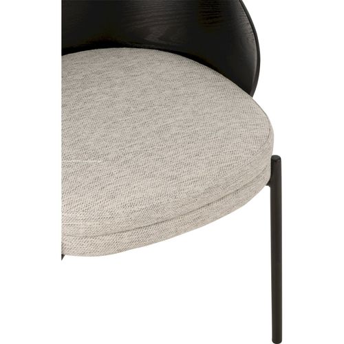 Chaise Design Bois Noir Assise Tissu Gris Élégante Et Moderne