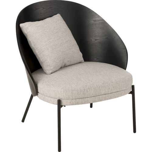 Chaise Lounge Bois Et Métal Noir Gris Design Contemporain
