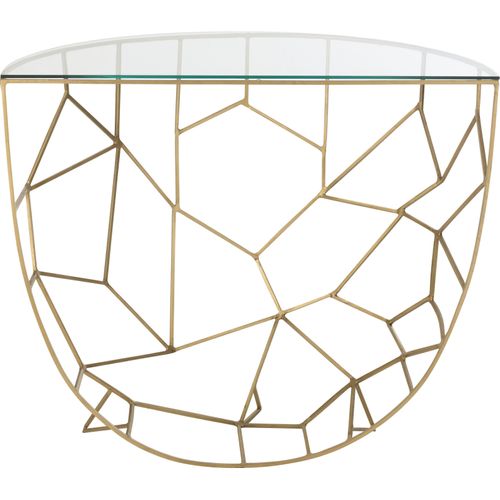 Console Élégante En Métal Doré Et Verre Pour Entrée Chic