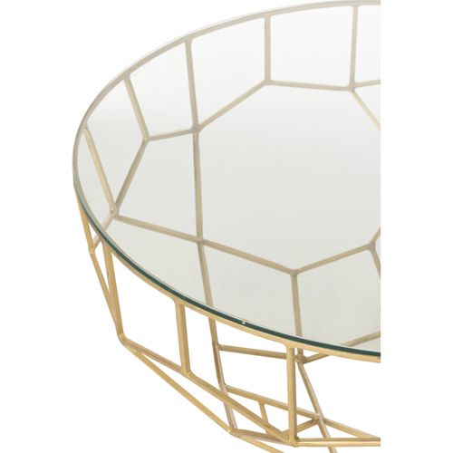 Table Basse Dorée En Métal Et Verre Design Contemporain Élégant