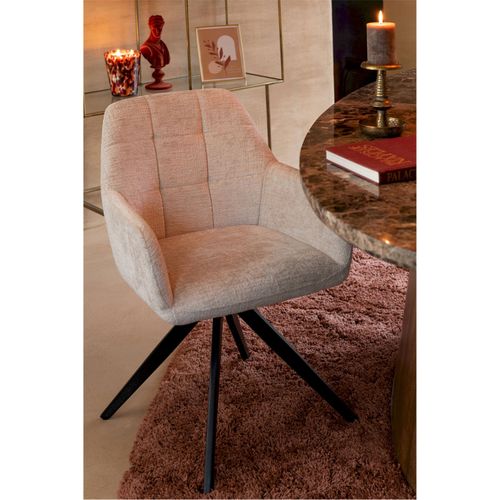 Chaise Lounge Acier Et Tissu Ivoire Confort Moderne