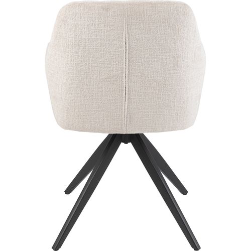 Chaise Lounge Acier Et Tissu Ivoire Confort Moderne