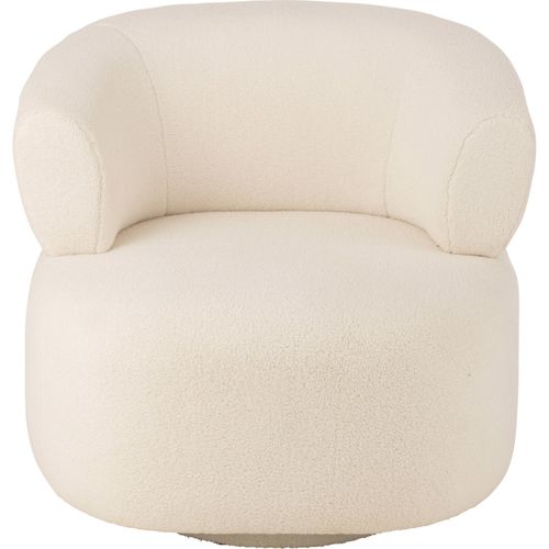 Fauteuil Lounge Blanc En Tissu Design Confort Moelleux