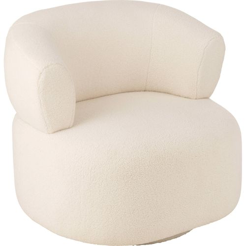 Fauteuil Lounge Blanc En Tissu Design Confort Moelleux