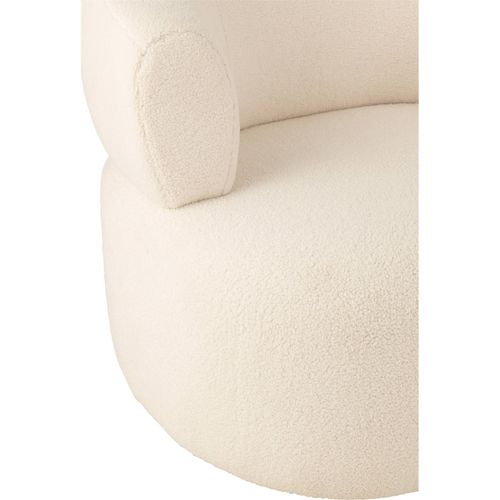 Fauteuil Lounge Blanc En Tissu Design Confort Moelleux