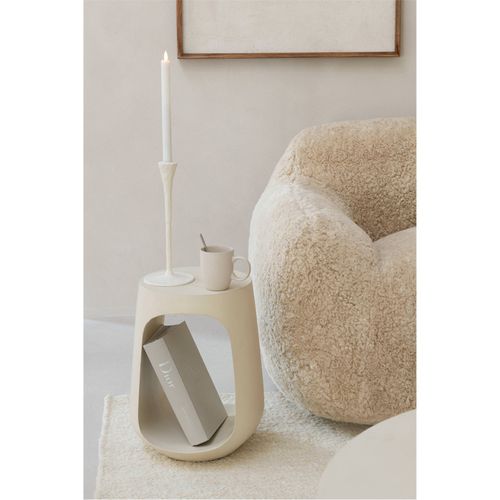 Table D'appoint En Bois De Manguier Beige Style Contemporain