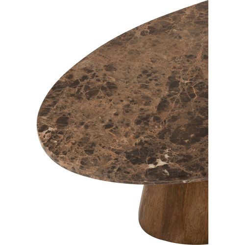Table Basse Ovale En Marbre Et Bois De Manguier Marron