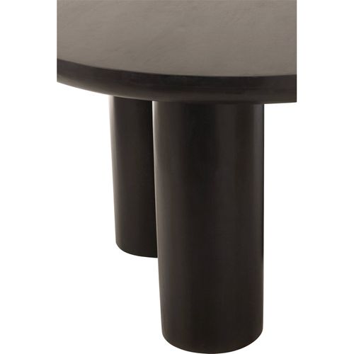 Table à Manger Ronde Bois De Manguier Noir Design Contemporain