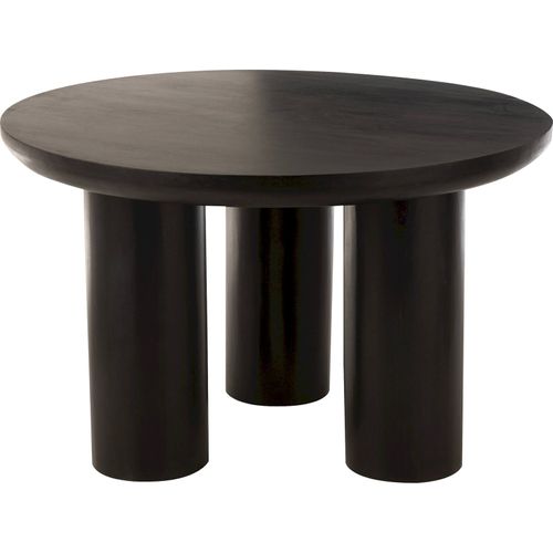 Table à Manger Ronde Bois De Manguier Noir Design Contemporain