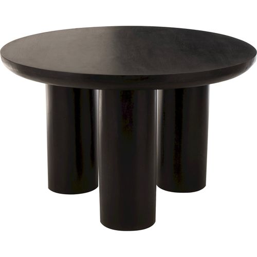 Table à Manger Ronde Bois De Manguier Noir Design Contemporain