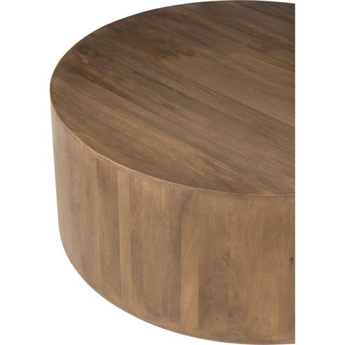 Table Basse Ronde En Bois De Manguier Marron Design Contemporain