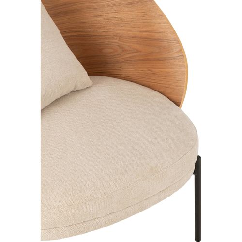 Chaise Lounge Bois Naturel Et Métal Beige Confort Élégant