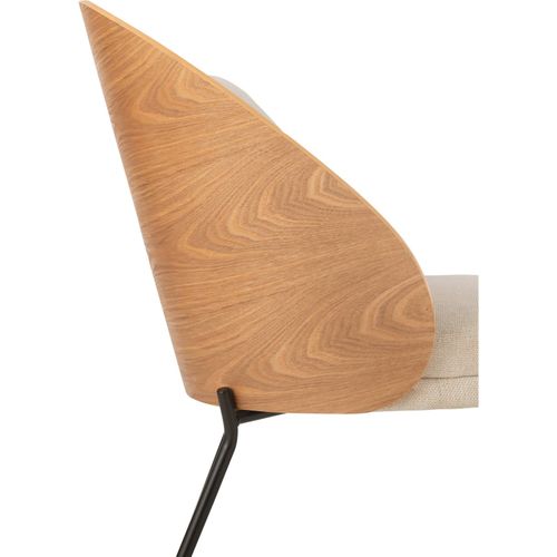 Chaise Lounge Bois Naturel Et Métal Beige Confort Élégant