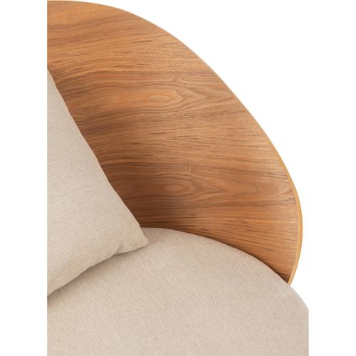 Chaise Lounge Bois Naturel Et Métal Beige Confort Élégant