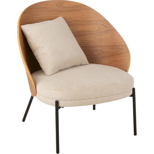 Chaise Lounge Bois Naturel Et Métal Beige Confort Élégant