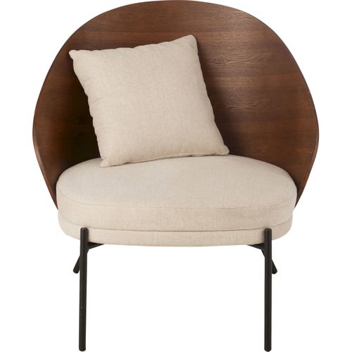 Chaise Lounge Bois Et Métal Marron Beige Style Contemporain