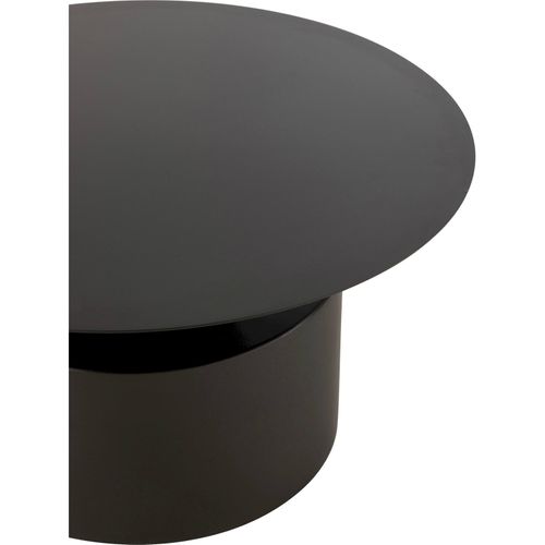Table Basse Ronde En Métal Noir Design Contemporain Salon Élégant
