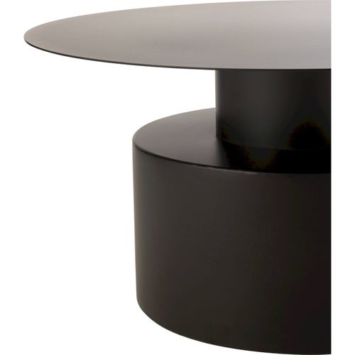 Table Basse Ronde En Métal Noir Design Contemporain Salon Élégant