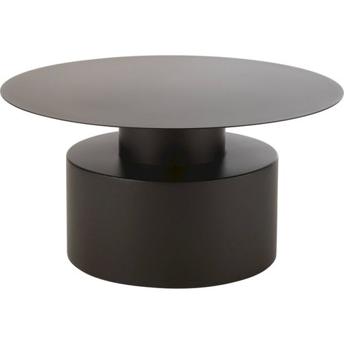 Table Basse Ronde En Métal Noir Design Contemporain Salon Élégant