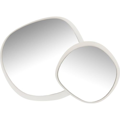 Miroir Mural Design Blanc En Métal Et Verre Forme Organique