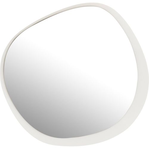 Miroir Mural Design Blanc En Métal Et Verre Forme Organique