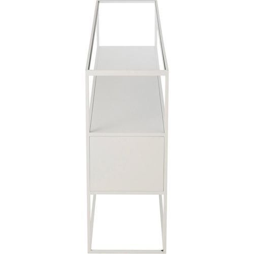 Console Design Blanc En Métal Et Verre Pour Salon Contemporain