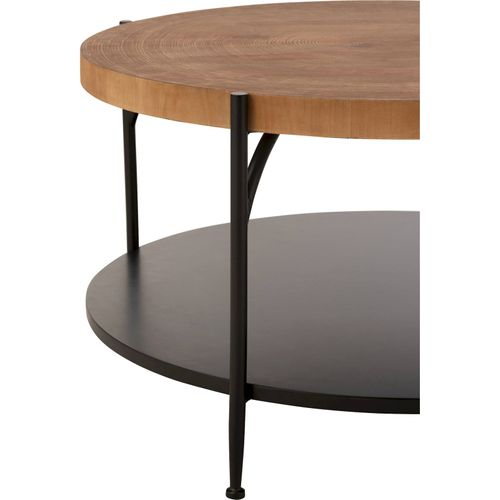 Table Basse Bois Naturel Et Métal Noir Style Contemporain