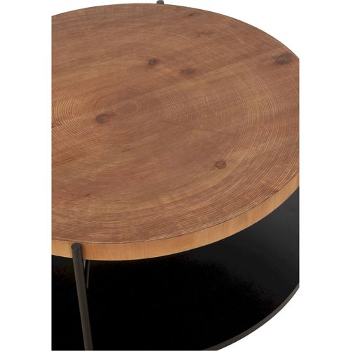 Table Basse Bois Naturel Et Métal Noir Style Contemporain