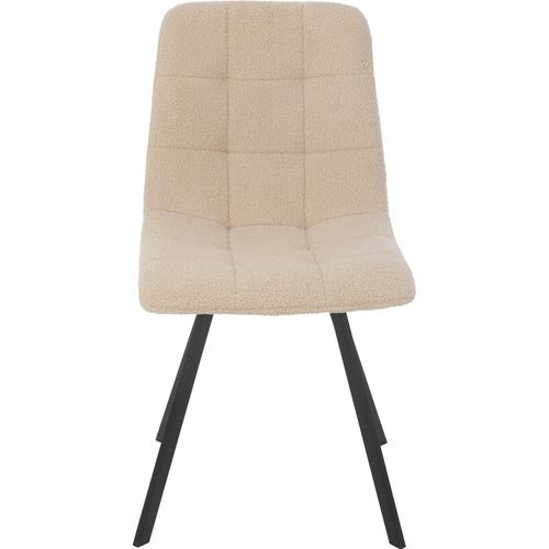 Chaise Design Blanche Assise Tissu Pieds Métal Marron Élégant