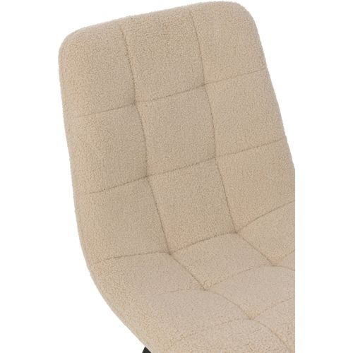 Chaise Design Blanche Assise Tissu Pieds Métal Marron Élégant