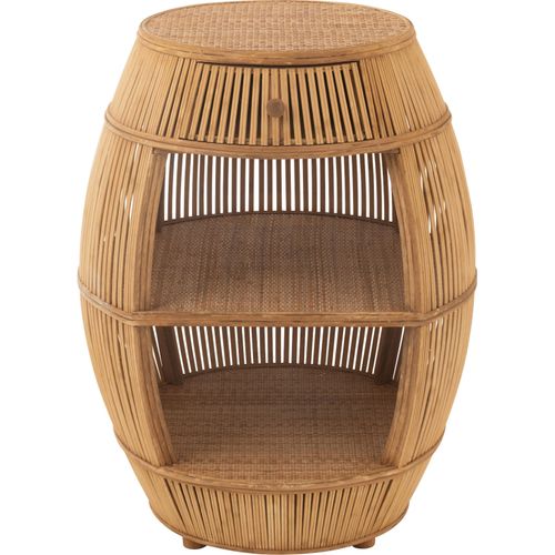 Table Barrel Rotin Bambou Naturel Esprit Vintage Salon