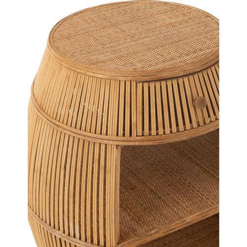 Table Barrel Rotin Bambou Naturel Esprit Vintage Salon