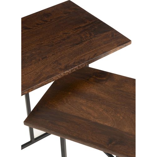 Table Rectangulaire Fer Et Bois De Manguier Brun Noir Design Industriel